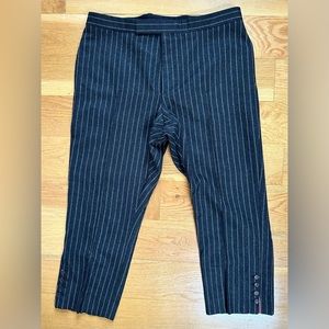 $1700 Thom Browne Backstrap Chalk Stripe Pants Gray Super 120’s Flannel Cropped